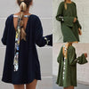 Sexy Women Loose Mini Dress Backless Bandages O-Neck Flare Long Sleeves Elegant Party Dresses