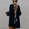 Sexy Women Loose Mini Dress Backless Bandages O-Neck Flare Long Sleeves Elegant Party Dresses