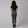 Fashion Women Long Pants Camouflage Print Elastic Waist Casual Camo Trousers Green