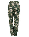 Fashion Women Long Pants Camouflage Print Elastic Waist Casual Camo Trousers Green
