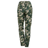 Fashion Women Long Pants Camouflage Print Elastic Waist Casual Camo Trousers Green