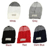 New Women Men Knitted Beanie Hat Letter Wave Stripe Round Top Turn-up Warm Dance Cap