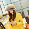 Winter Warm Faux Fur Drawstring Hat Scarf Thicken Knitted Beanie