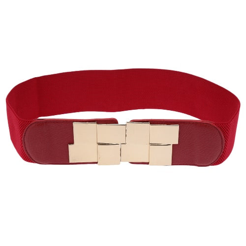 New Fashion Women Belt Sequined Clasp Front Stretch Elastic Cummerbund Wide Belt Waistband Strap