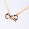New Fashion Women Belt Bow Clasp Front Stretch Skinny Elastic Belt Bowknot Waist Strap Gold/Silver