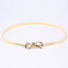 New Fashion Women Belt Bow Clasp Front Stretch Skinny Elastic Belt Bowknot Waist Strap Gold/Silver