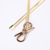 New Fashion Women Belt Bow Clasp Front Stretch Skinny Elastic Belt Bowknot Waist Strap Gold/Silver