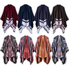 Women Poncho Scarf Cardigan Sweater Geometrical Striped Warm Cape Shawl Long Scarves Pashmina Outwear