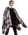 Women Poncho Scarf Cardigan Sweater Geometrical Striped Warm Cape Shawl Long Scarves Pashmina Outwear