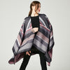 Women Poncho Scarf Cardigan Sweater Geometrical Striped Warm Cape Shawl Long Scarves Pashmina Outwear