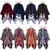 Women Poncho Scarf Cardigan Sweater Geometrical Striped Warm Cape Shawl Long Scarves Pashmina Outwear