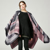 Women Poncho Scarf Cardigan Sweater Geometrical Striped Warm Cape Shawl Long Scarves Pashmina Outwear