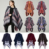 Women Poncho Scarf Cardigan Sweater Geometrical Striped Warm Cape Shawl Long Scarves Pashmina Outwear