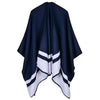 Women Poncho Scarf Cardigan Sweater Geometrical Striped Warm Cape Shawl Long Scarves Pashmina Outwear