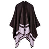 Women Poncho Scarf Cardigan Sweater Geometrical Striped Warm Cape Shawl Long Scarves Pashmina Outwear