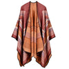 Women Poncho Scarf Cardigan Sweater Geometrical Striped Warm Cape Shawl Long Scarves Pashmina Outwear