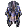 Women Poncho Scarf Cardigan Sweater Geometrical Striped Warm Cape Shawl Long Scarves Pashmina Outwear
