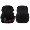 Unisex Men Women Beanies Knitted Hat Believe Letter Skullies Baggy Hip Pop Winter Bonnet Caps Black