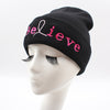 Unisex Men Women Beanies Knitted Hat Believe Letter Skullies Baggy Hip Pop Winter Bonnet Caps Black