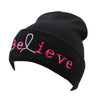 Unisex Men Women Beanies Knitted Hat Believe Letter Skullies Baggy Hip Pop Winter Bonnet Caps Black