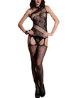 Sexy Women Lingerie Bodystockings Mesh Erotic Bodysuit Open Crotch Sleepwear Underwear Black