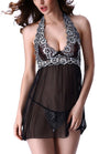 امرأة مثيرة شباك الدانتيل الشبكة babydoll عارية الذروة الخصر G-String Chemise Dress ملابس النوم الملابس الداخلية