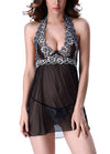امرأة مثيرة شباك الدانتيل الشبكة babydoll عارية الذروة الخصر G-String Chemise Dress ملابس النوم الملابس الداخلية