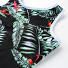 جديد أزياء المرأة قطعة واحدة ملابس السباحة ورقة الأزهار طباعة مفتوحة الظهر ملابس السباحة بذلة الأخضر