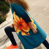Women Chiffon Kimono Cardigan Floral Print Boho Loose Outerwear Beachwear Bikini Cover Up Blue