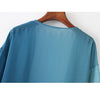 Women Chiffon Kimono Cardigan Floral Print Boho Loose Outerwear Beachwear Bikini Cover Up Blue