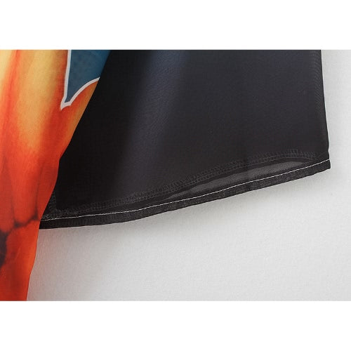 كارديجان شيفون كيمونو نسائي مطبوع عليه زهور بوهو ملابس خارجية فضفاضة ملابس بحر بيكيني غطاء أزرق