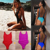 المرأة قطعة واحدة ملابس السباحة قطع مفتوحة الظهر الصلبة مبطن ملابس السباحة Monokini ثوب السباحة بحر