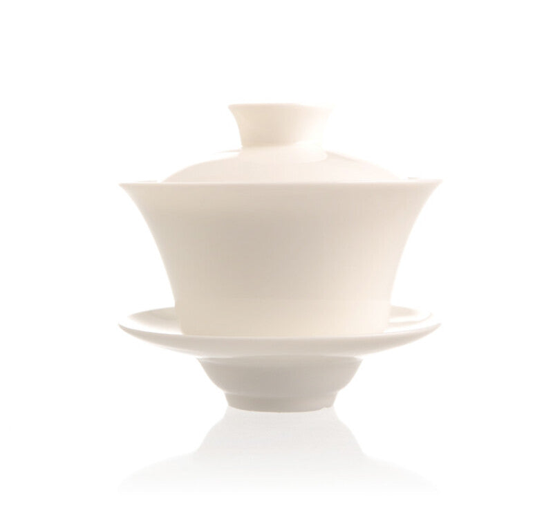 Zhen Chang Shun White Ceramic Gaiwan 100ml 3.4 Fl Oz