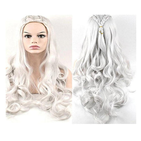 Game Of Thrones Daenerys Cosplay Wig - Silver