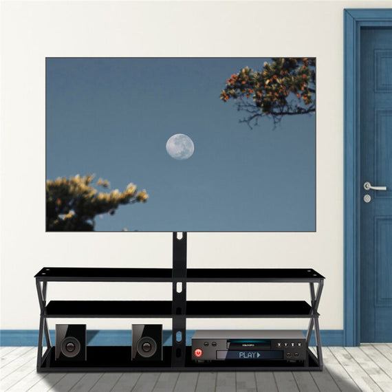 GeweYeeli Floor TV Stand with Swivel Mount Bracket - Black