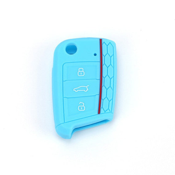 Golf 7 Octavia Premium Silicone Key Case - Sky Blue