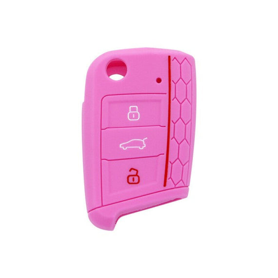 Golf 7 Octavia Premium Silicone Key Case - Pink