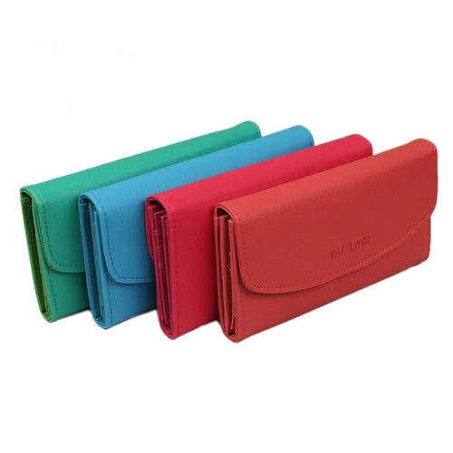 Korean Fashion Women PU Purse Candy Color Wallet Clutch Bag Green