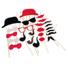 24Pcs Photo Props Mask Set for Wedding Christmas Birthday Party Beard Hat Glasses Lips Tobacco Pipe Creative Decoration