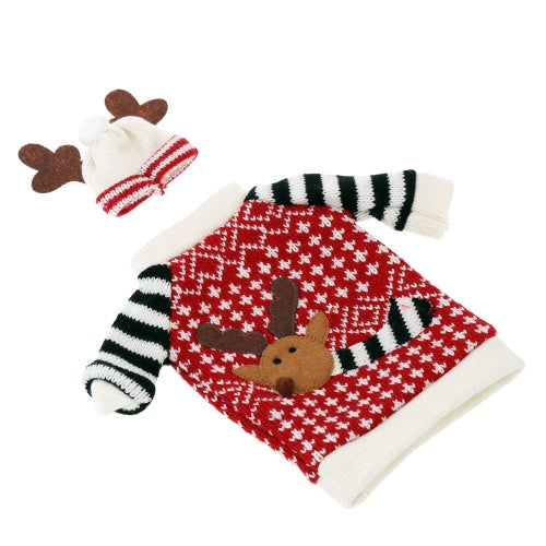 Christmas Elk Red Wine Bottle Cover Bag Dinner Table Decoration Home Party Decor Supplies