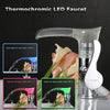 Homgeek أنيقة الحديثة الطراز عالية الجودة Thermochromic LED مقبض واحد النحاس شلال صنبور خلاط لحوض المطبخ مرحاض الحمام المنزل فندق