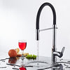 Homgeek Elegant High-quality Single Handle Hole Kitchen Faucet Swivel Spout Pull Out Sprayer Brass Chromed Polished Deck Mount Basin Mixer Tap with Black Hose