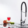 Homgeek Elegant High-quality Single Handle Hole Kitchen Faucet Swivel Spout Pull Out Sprayer Brass Chromed Polished Deck Mount Basin Mixer Tap with Black Hose
