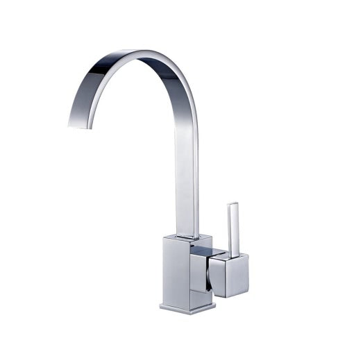 Homgeek High Quality Deck Mounted Modern Single Lever Kitchen Sink Faucet Mixer Tap Home Hotel Chrome Finish