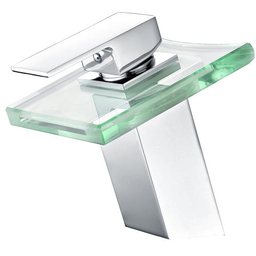 Homgeek جودة عالية الحديثة الحمام مرحاض حوض بالوعة 3 اللون الحراري LED شلال صنبور مقبض واحد خلاط صنبور المنزل فندق الكروم الجسم يميل