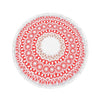 150cm Diameter Round Indian Mandala Beach Towel Wall Hanging Tapestry Mat Picnic Blanket Beach Shawl with Fringe Tassels for Holiday Travel