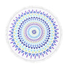 150cm Diameter Round Indian Mandala Beach Towel Wall Hanging Tapestry Mat Picnic Blanket Beach Shawl with Fringe Tassels for Holiday Travel