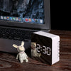ساعة رقمية بمرآة LED 12H/24H منبه ووظيفة الغفوة درجة مئوية/درجة فهرنهايت ميزان حرارة داخلي قابل للتعديل بإضاءة LED