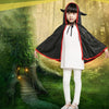 Unisex Kids Halloween Cloak with Ox Horn Hood Cosplay Role Play Party Cape Costumes for Boys Girls Orange