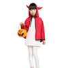 Unisex Kids Halloween Cloak with Ox Horn Hood Cosplay Role Play Party Cape Costumes for Boys Girls Orange